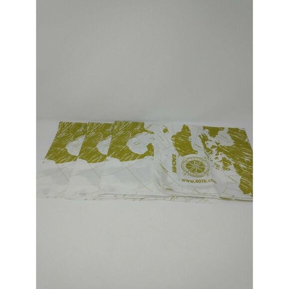 Zachry North American Map Bandanas Lot Of 4 Unique Design Special Deal Green Wht - Picture 2 of 5
